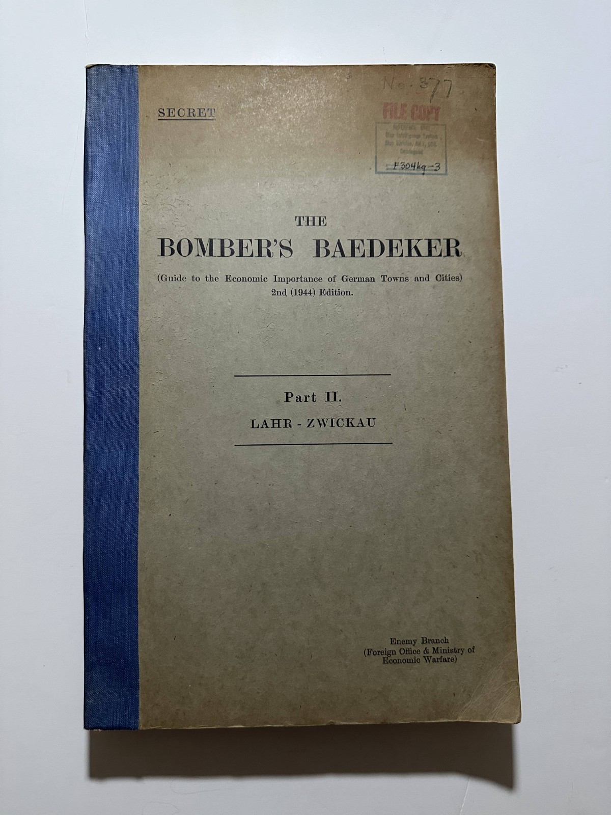 RAF “Bomber’s Baedeker” Part II L-Z (1944) Secret WWII Target Book w/ Map RAF “Bomber’s Baedeker” Part II L-Z (1944) Secret WWII Target Book w/ Map