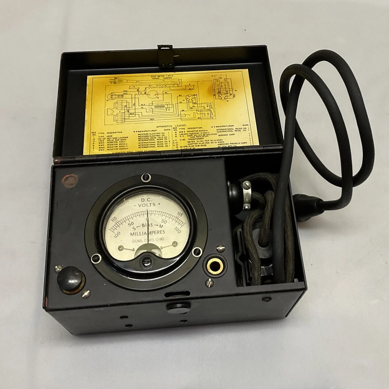Museum Quality Vintage 1943 US Army Signal Corp Bias Meter WW2 Intelligence READ Museum Quality Vintage 1943 US Army Signal Corp Bias Meter WW2 Intelligence READ