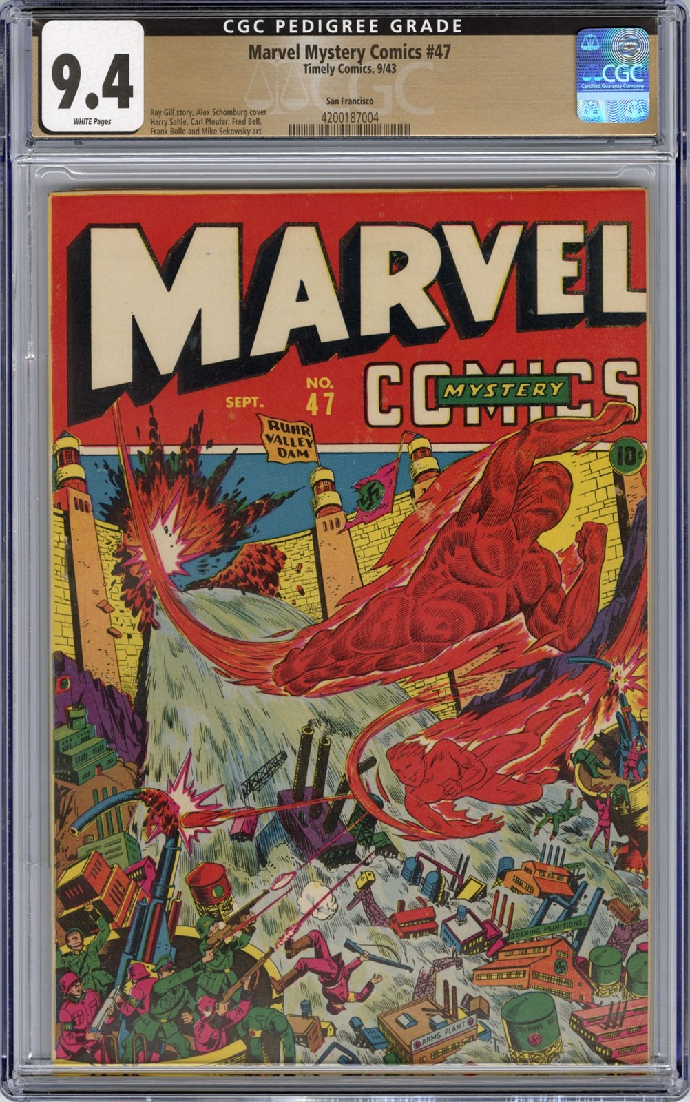 Timely - MARVEL MYSTERY #47 - Grade 9.4 - Comic Book Timely - MARVEL MYSTERY #47 - Grade 9.4 - Comic Book