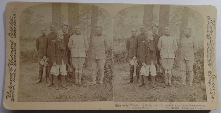 (C)1898 Teddy Roosevelt (Now NY Gov VP Candte) & Officers Span Am War Stereocard (C)1898 Teddy Roosevelt (Now NY Gov VP Candte) & Officers Span Am War Stereocard