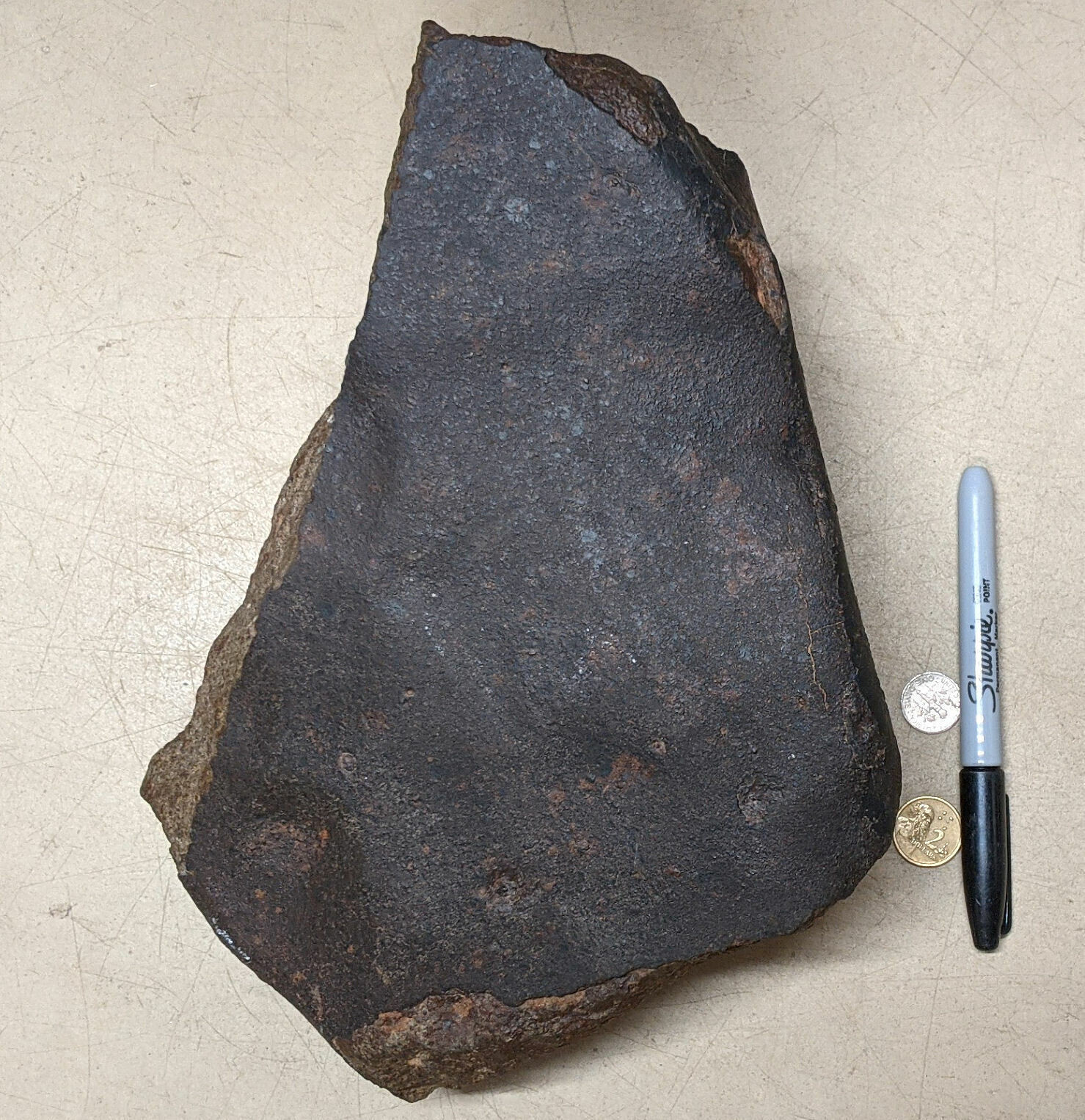 SIZE & 30% CRUST MATTERS on a 8.7 Kilo Unclassified Museum Quality NWA METEORITE SIZE & 30% CRUST MATTERS on a 8.7 Kilo Unclassified Museum Quality NWA METEORITE