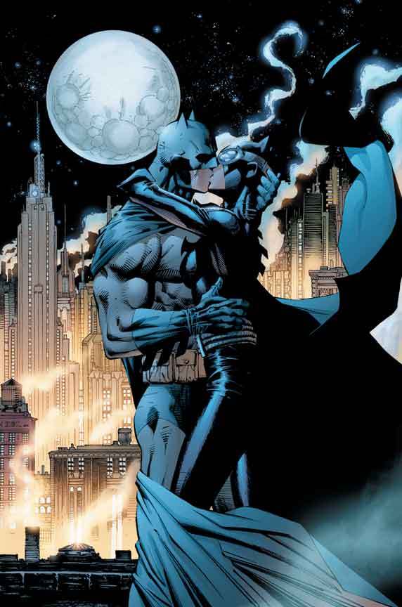 JIM LEE rare KISSING THE KNIGHT giclee PAPER signed BATMAN CATWOMAN Hush COA 
