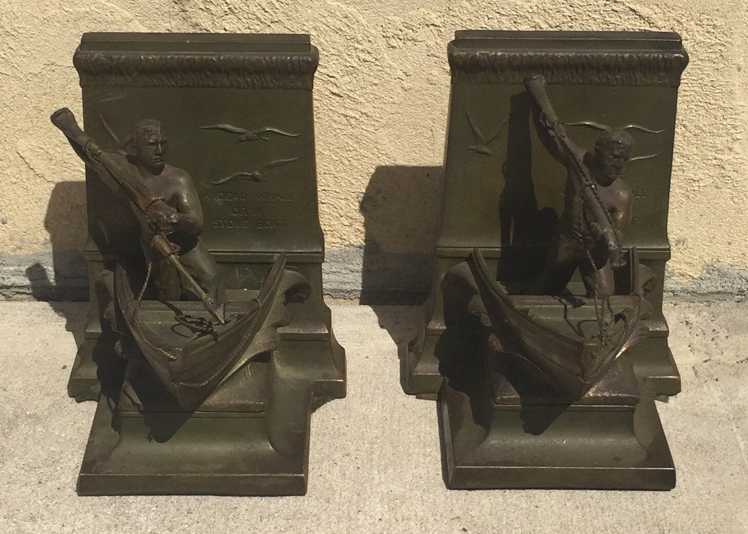 ANTIQUE BRONZE ? JB JENNINGS BROTHERS BOOK ENDS 