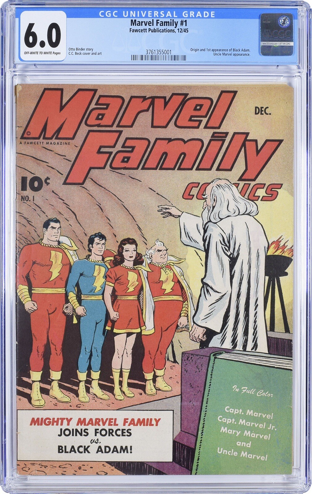 RARE MARVEL FAMILY #1 CGC 6.0 featuring 1st APPEARANCE of BLACK ADAM
