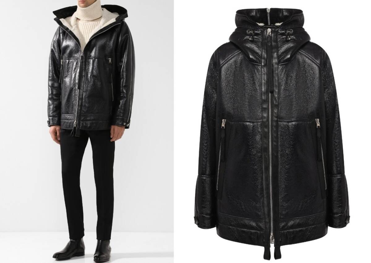 Tom Ford Hooded Mutton Coat Sheep Leather Jacket Blouson Hoodie Domestic Regular