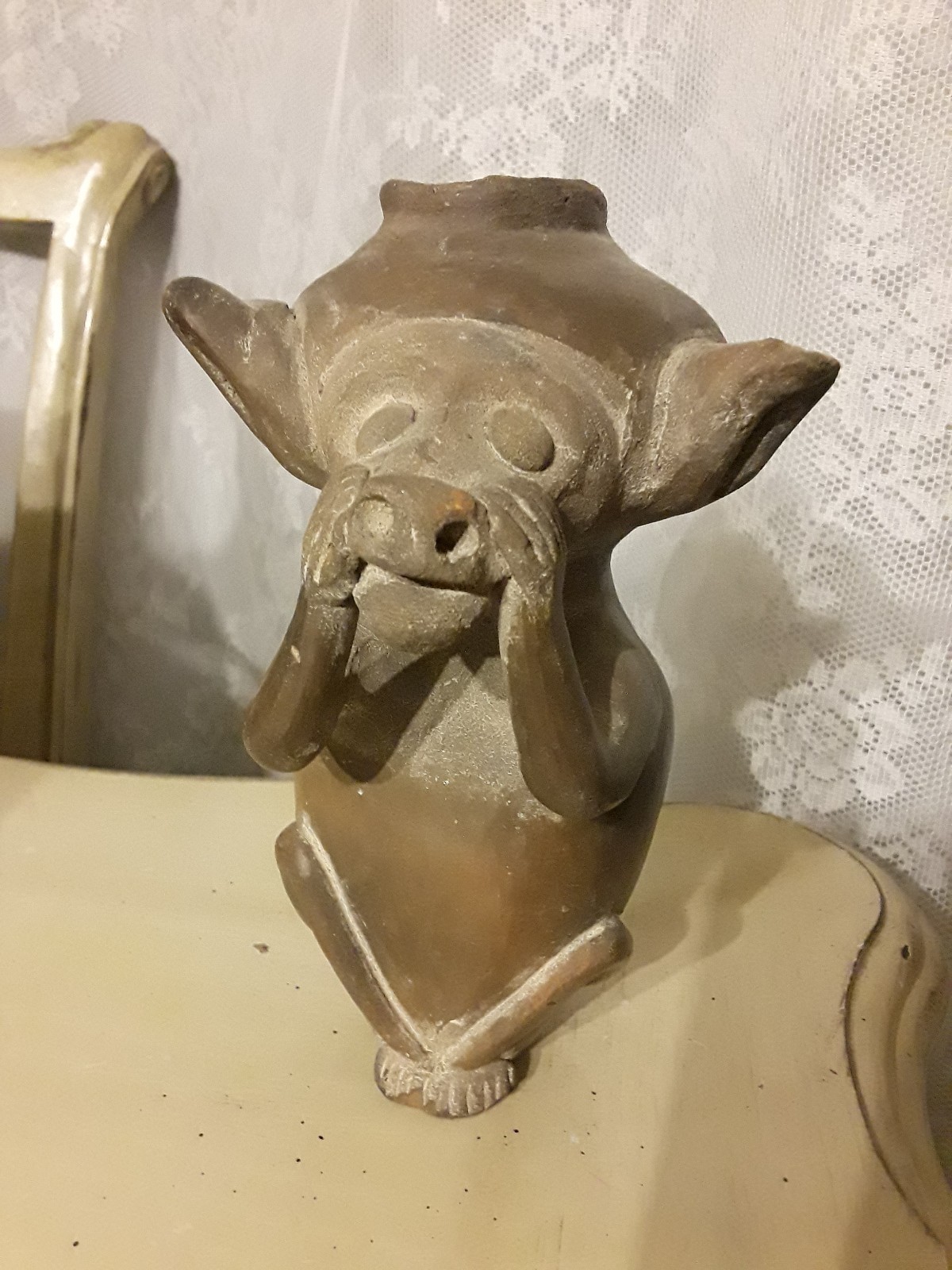 Ancient Artifact Creepy Gremlin Bat Gargoyle Alien? Pot Cup Clay Ceramic Relic Ancient Artifact Creepy Gremlin Bat Gargoyle Alien? Pot Cup Clay Ceramic Relic