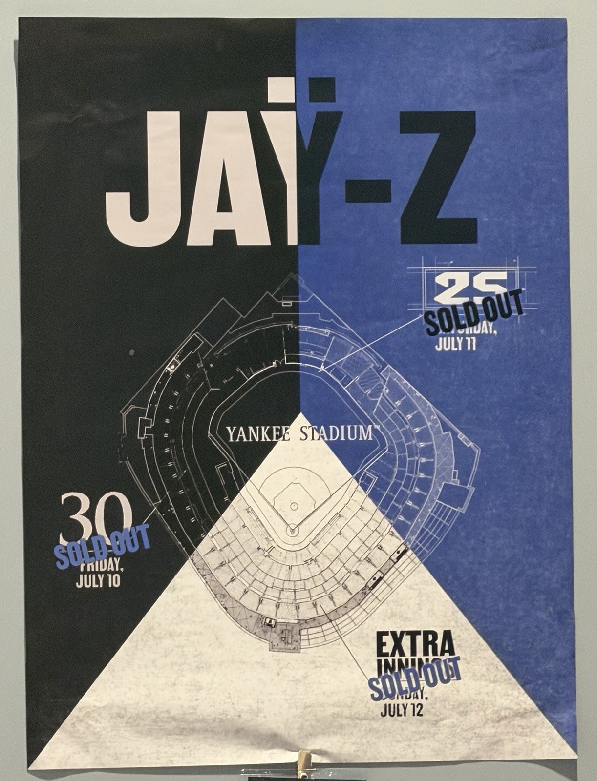 JAŸ-Z Yankee Stadium Reasonable Doubt  Blueprint  Extra Innings Poster - Jay-Z