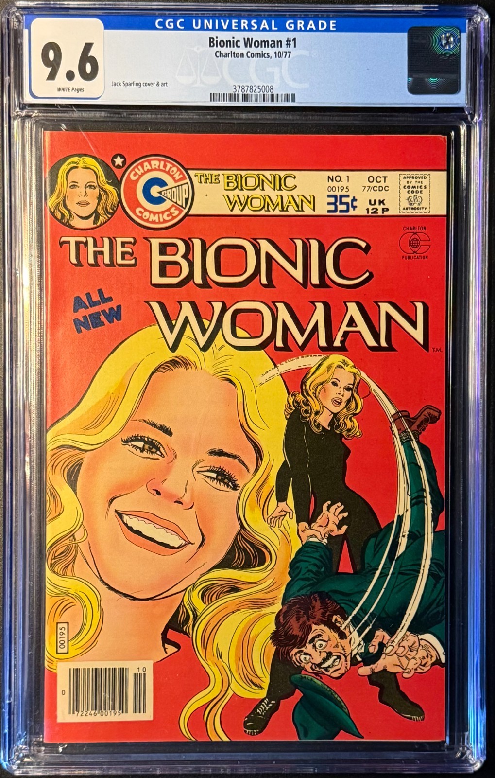 Bionic Woman #1 (Charlton Comics, 1977) CGC 9.6 White Pages TV Comic Key Bionic Woman #1 (Charlton Comics, 1977) CGC 9.6 White Pages TV Comic Key