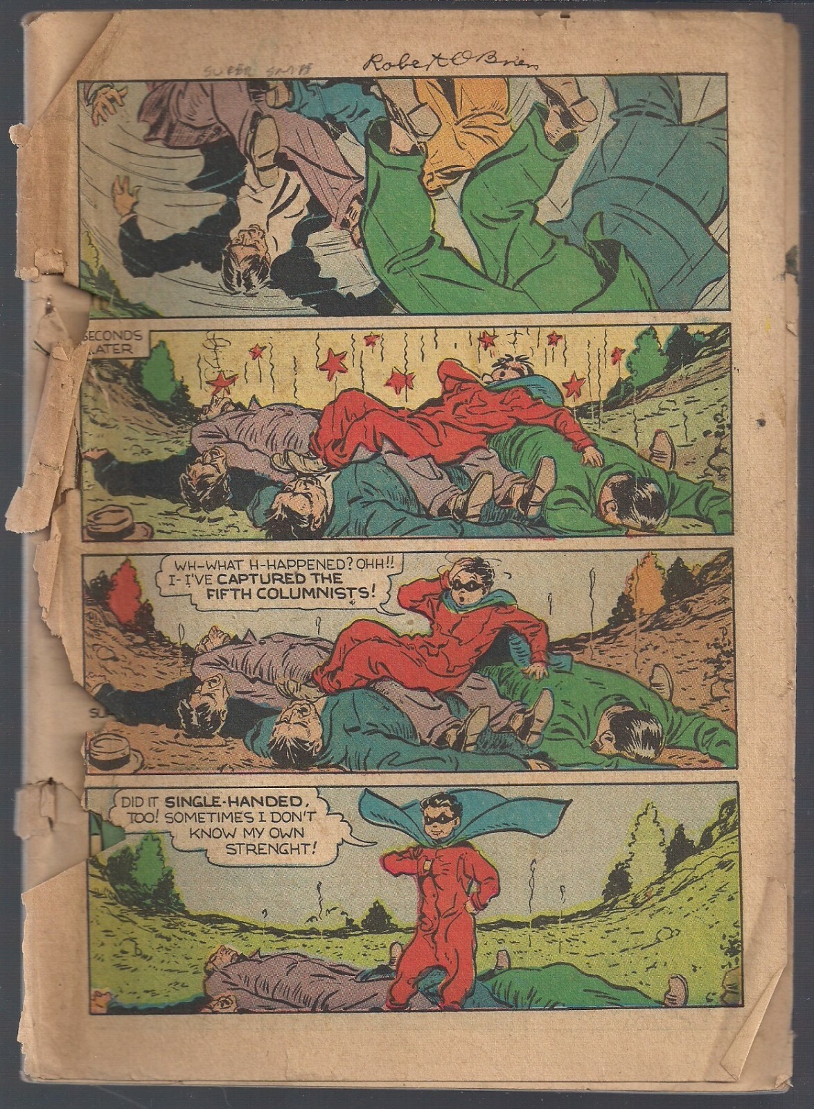 SUPERSNIPE COMICS V1 #7 (#2) S&S 1943 WWII ACTION TALES ULYSSES WACKY INCOMPLETE
