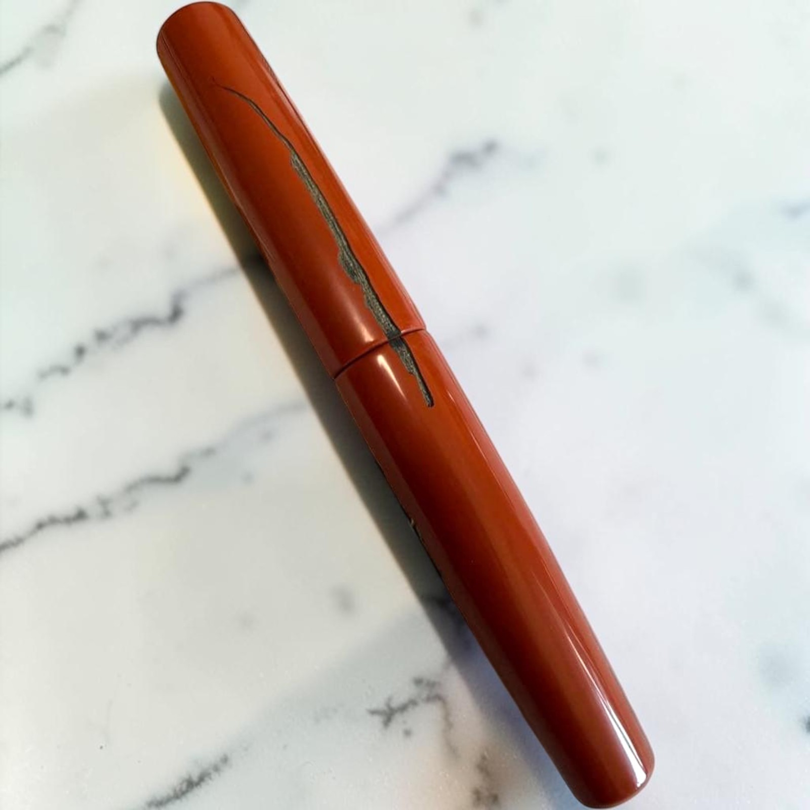 Nakaya Ciger Piccolo Ebonite 14K Fountain Pen M Nib Vermilion Unused Nakaya Ciger Piccolo Ebonite 14K Fountain Pen M Nib Vermilion Unused