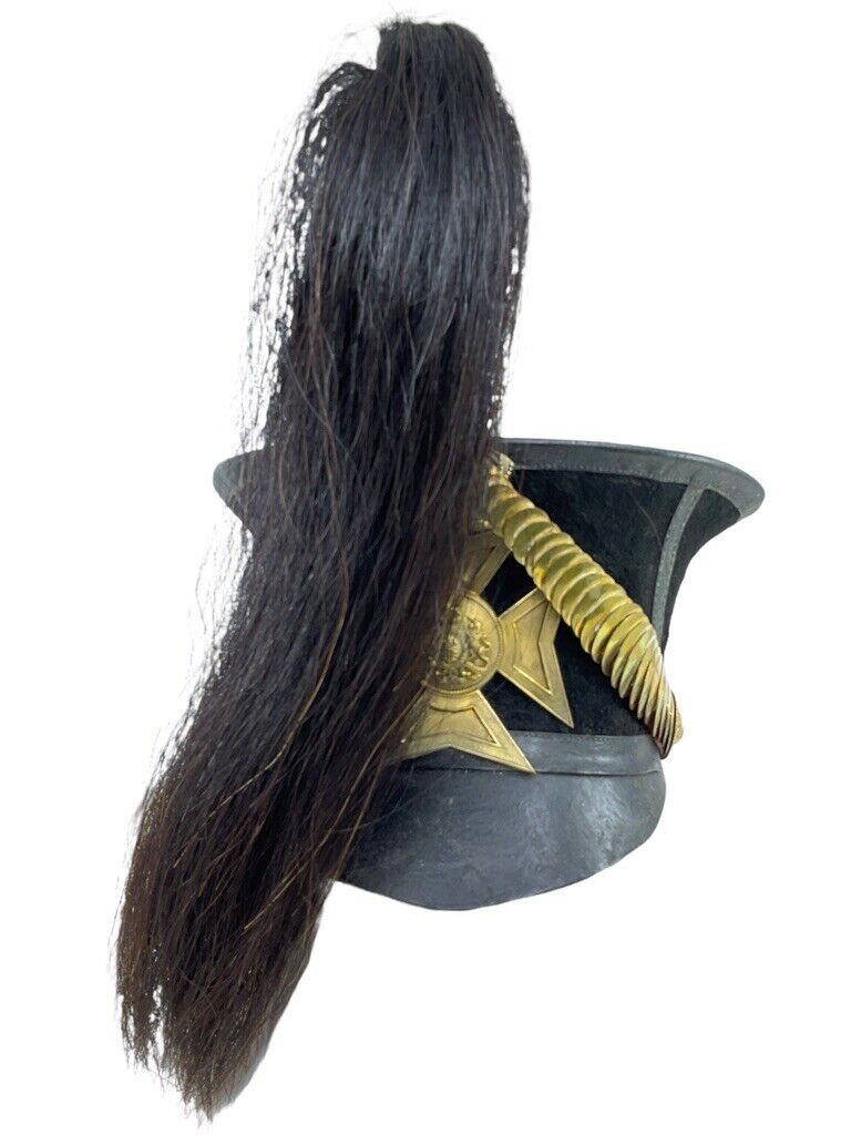 British Army Officers 1840's Era Bell Top Shako Hat with Plume RARE British Army Officers 1840's Era Bell Top Shako Hat with Plume RARE