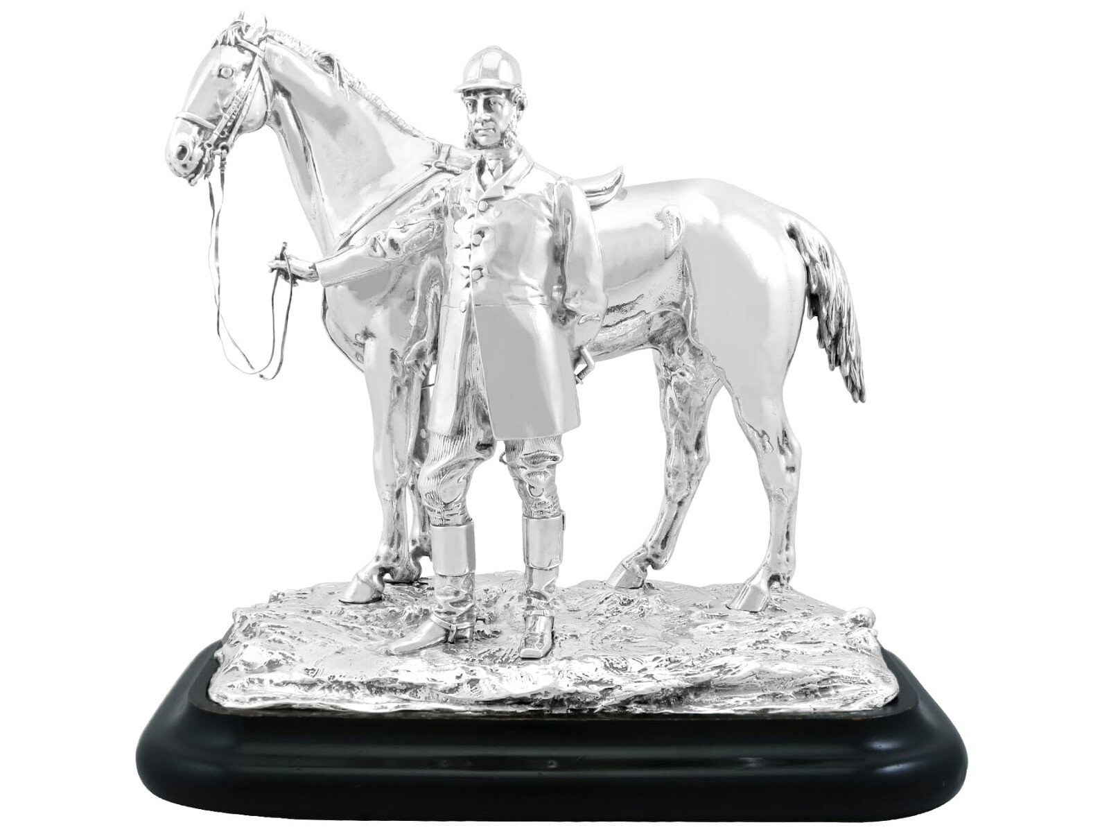 Sterling Silver Horse and Huntsman Table Centrepiece - Antique Victorian (1869) Sterling Silver Horse and Huntsman Table Centrepiece - Antique Victorian (1869)