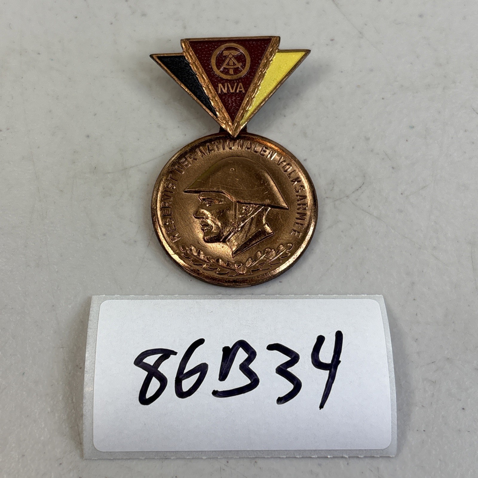 German Reservist Badge Medal NVA Badge Germany GDR DDR Vintage Pinback 86B34 German Reservist Badge Medal NVA Badge Germany GDR DDR Vintage Pinback 86B34