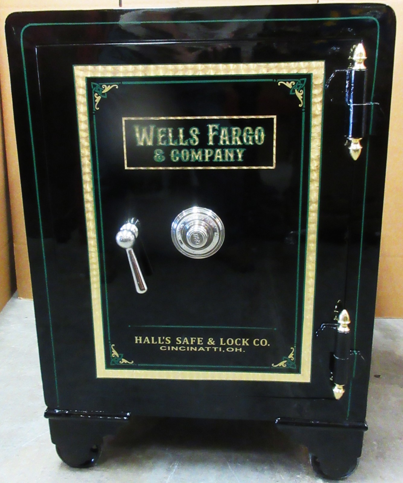 Antique Original Hall's Safe fully restored Wells Fargo Theme circa 1867 Well7 Antique Original Hall's Safe fully restored Wells Fargo Theme circa 1867 Well7