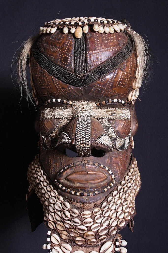 Kuba Mask Mboma Bwoom Royal Ceremonial Helmet Mask Copper Congo DRC VTG 32 Kuba Mask Mboma Bwoom Royal Ceremonial Helmet Mask Copper Congo DRC VTG 32