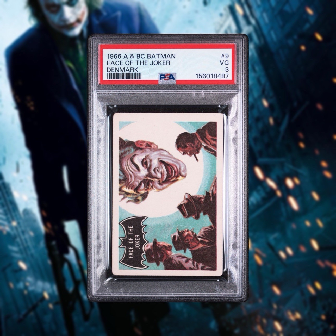 1966 A & BC BATMAN (BLACK BAT ON FRONT) THE JOKER #9 ROOKIE DENMARK PSA 3 RARE 1966 A & BC BATMAN (BLACK BAT ON FRONT) THE JOKER #9 ROOKIE DENMARK PSA 3 RARE