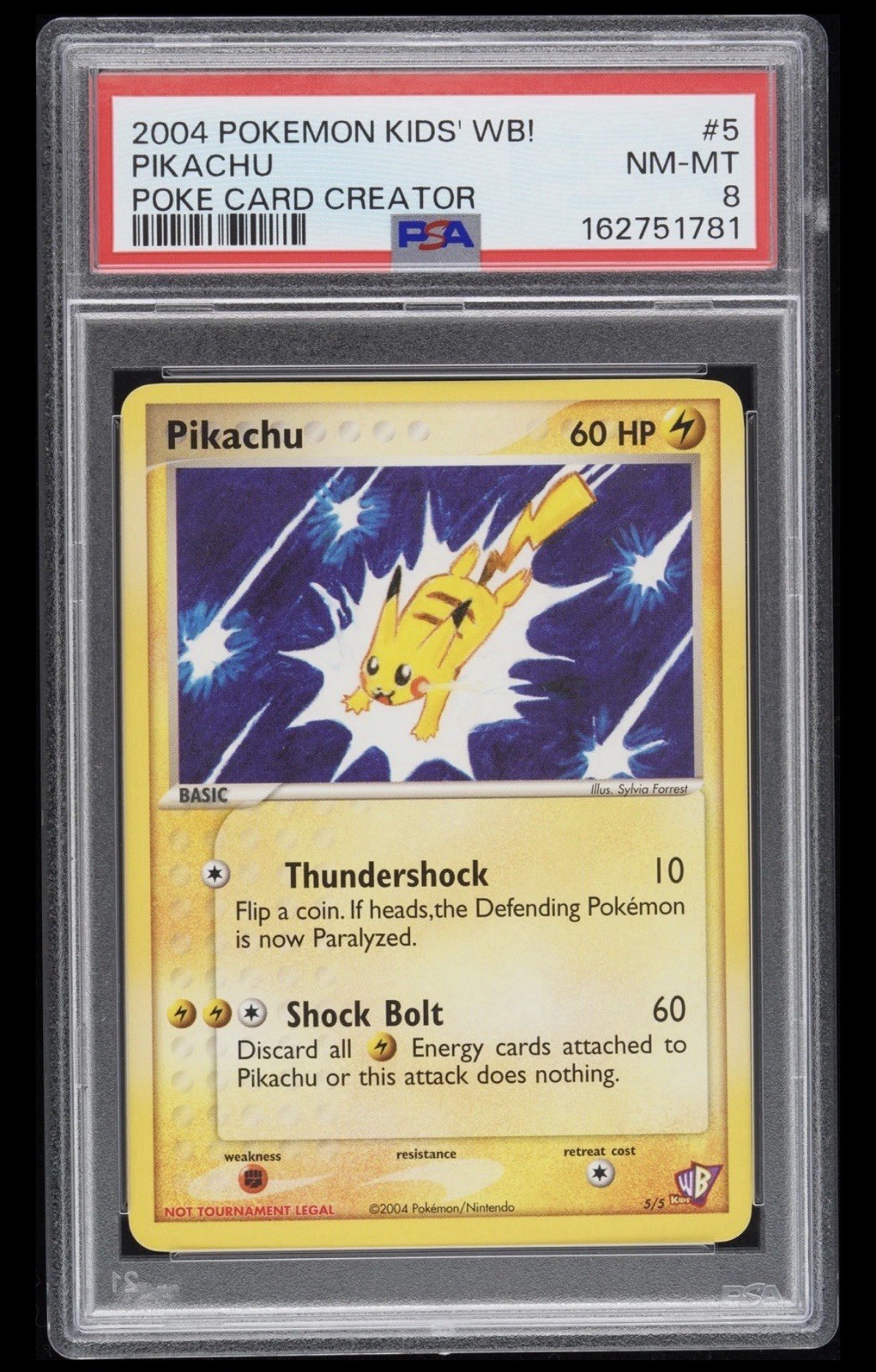 2004 Pikachu 5 Promo Kids' Wb Poke Card Creator Pokemon PSA 8 2004 Pikachu 5 Promo Kids' Wb Poke Card Creator Pokemon PSA 8