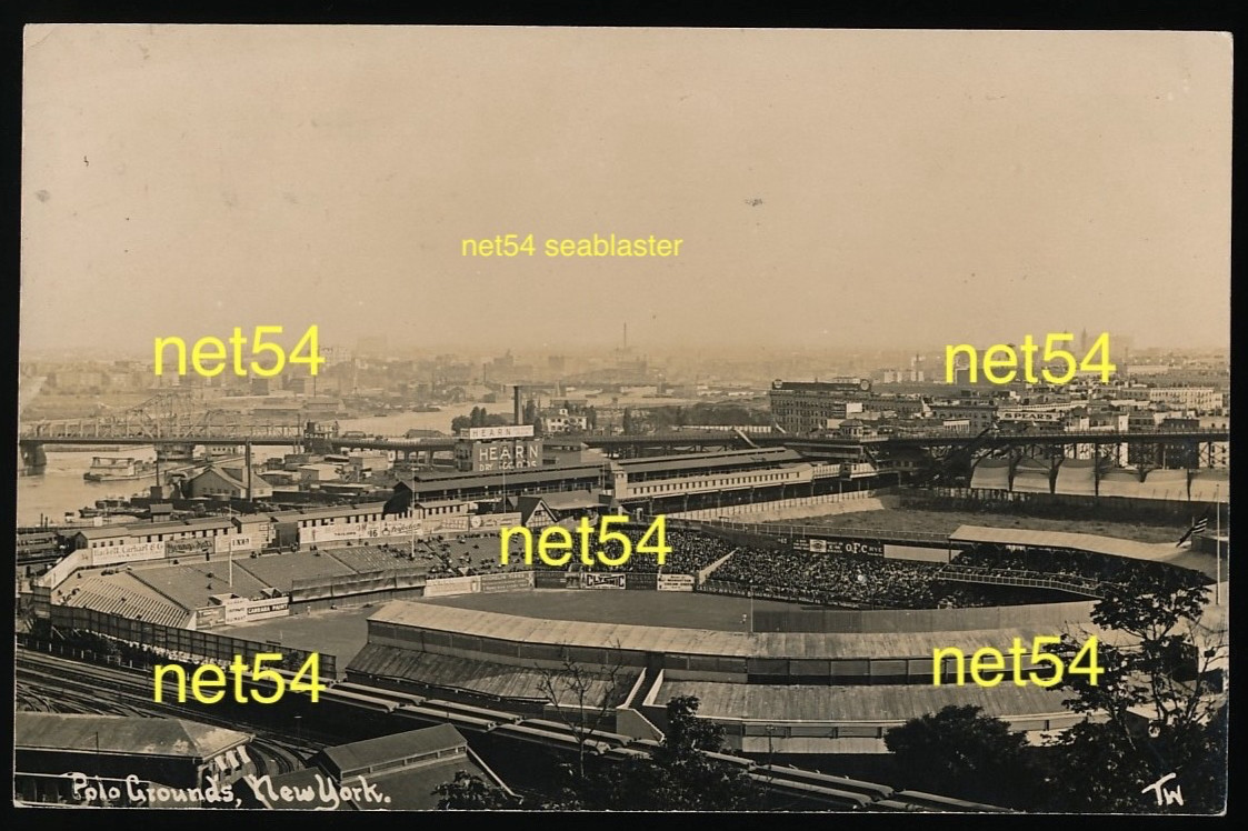 1910 Thaddeus Wilkerson POLO GROUNDS real photo postcard baseball RPPC NY GIANTS