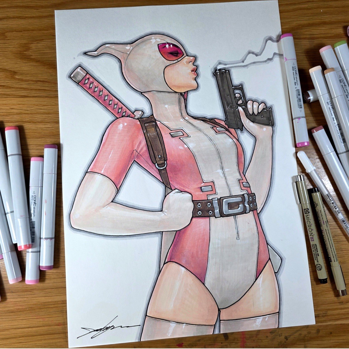 Jeehyung Lee Original Sketch Art 11 X 17 Gwenpool 1 Jeehyung Lee Original Sketch Art 11 X 17 Gwenpool 1