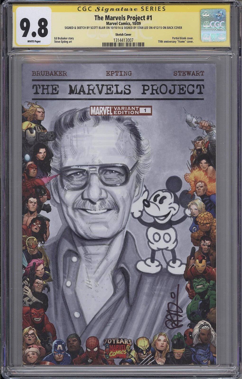 Marvels Project #1 CGC SS 9.8 Stan Lee SIGNED ONE OF A KIND Walt Disney COSPLAY
