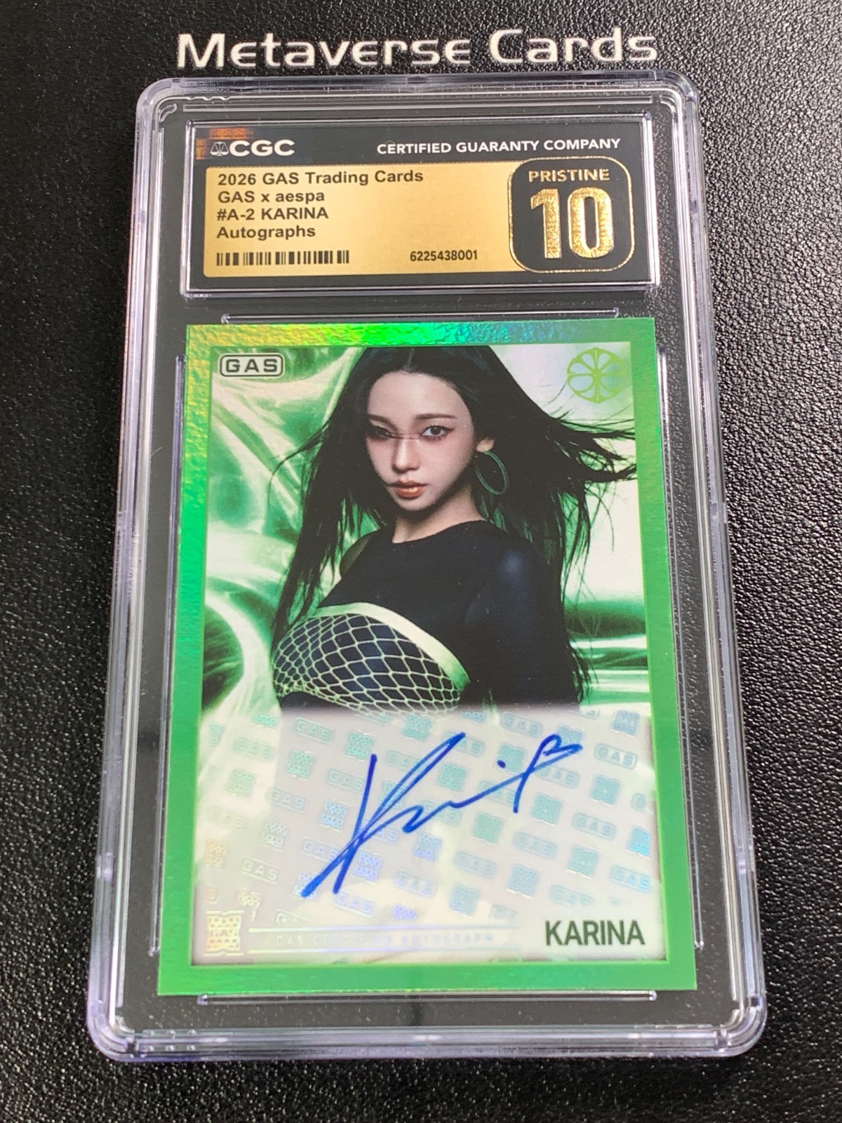 2026 GAS x aespa KARINA #A-2 Auto 3/4 CGC Pristine 10 Signed Trading Card POP 1