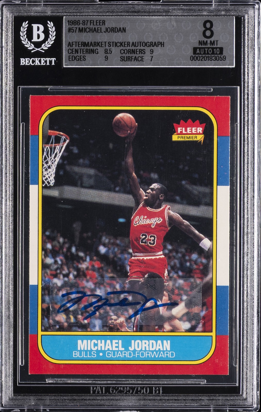 1986-87 FLEER #57 MICHAEL JORDAN BGS 8 1986-87 FLEER #57 MICHAEL JORDAN BGS 8