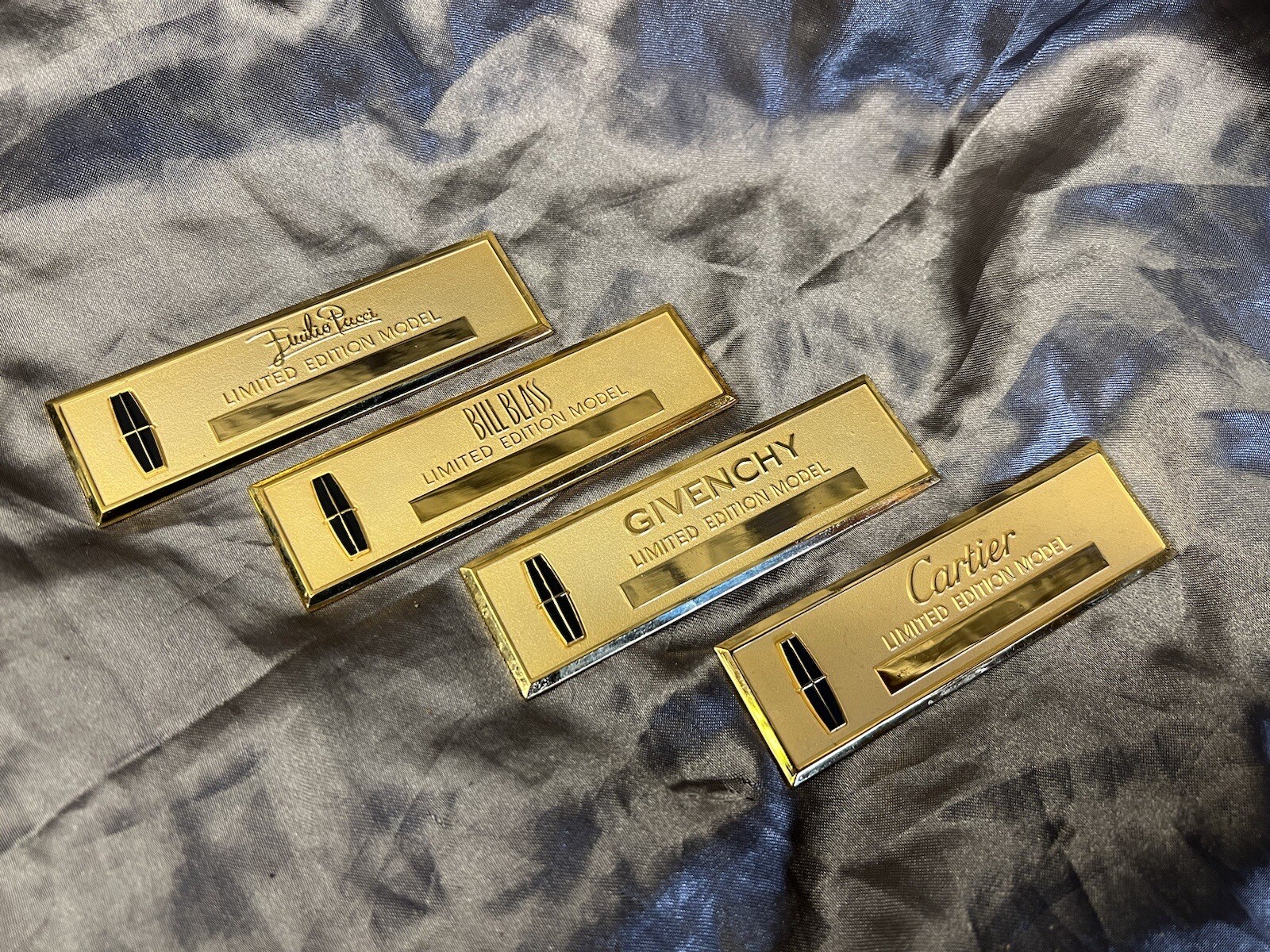 NOS Lincoln Continental Mark V Designer Series Gold Dash Plaque Set Mark IV V VI NOS Lincoln Continental Mark V Designer Series Gold Dash Plaque Set Mark IV V VI