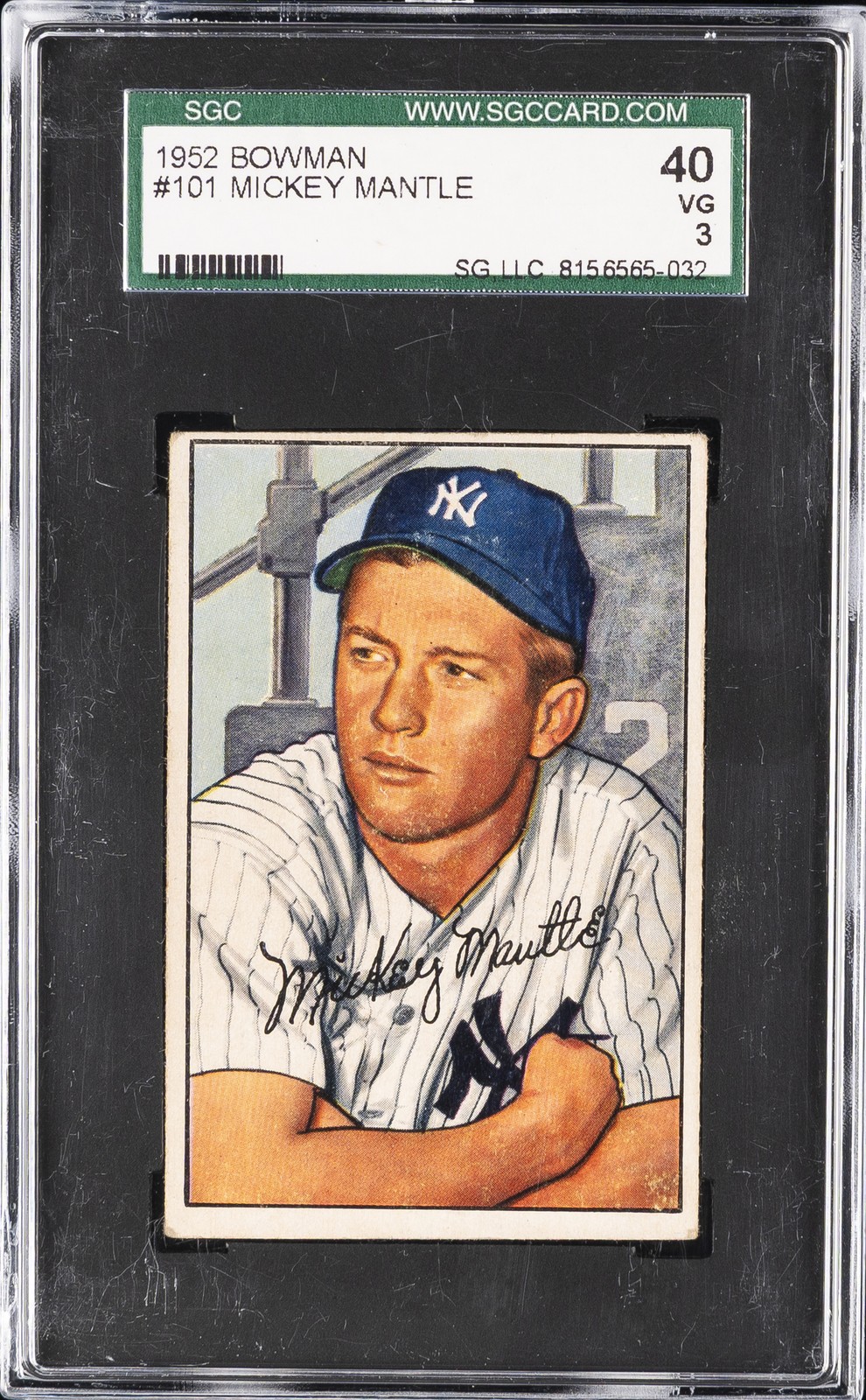 1952 BOWMAN #101 MICKEY MANTLE SGC 3 1952 BOWMAN #101 MICKEY MANTLE SGC 3