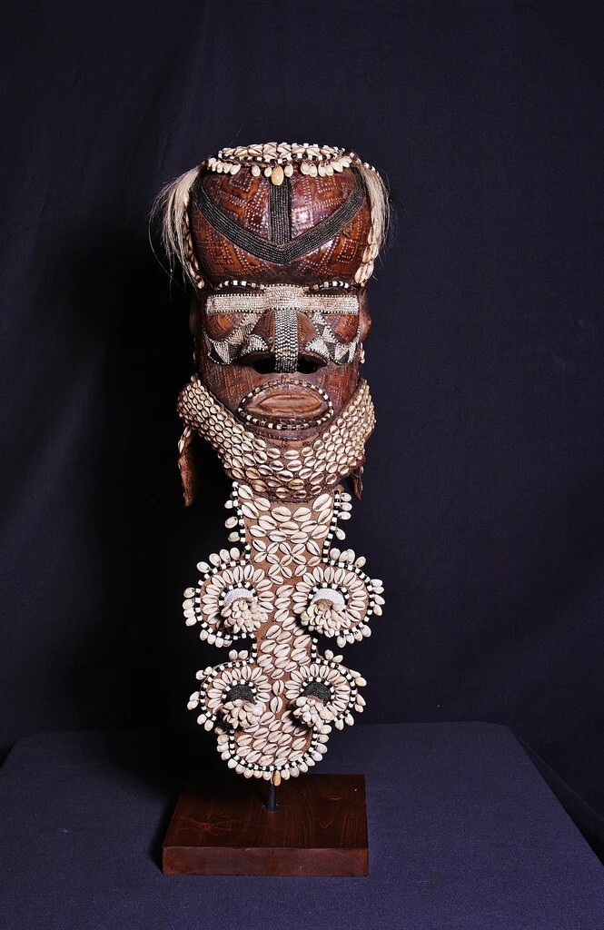 Kuba Mask Mboma Bwoom Royal Ceremonial Helmet Mask Copper Congo DRC  VTG 32