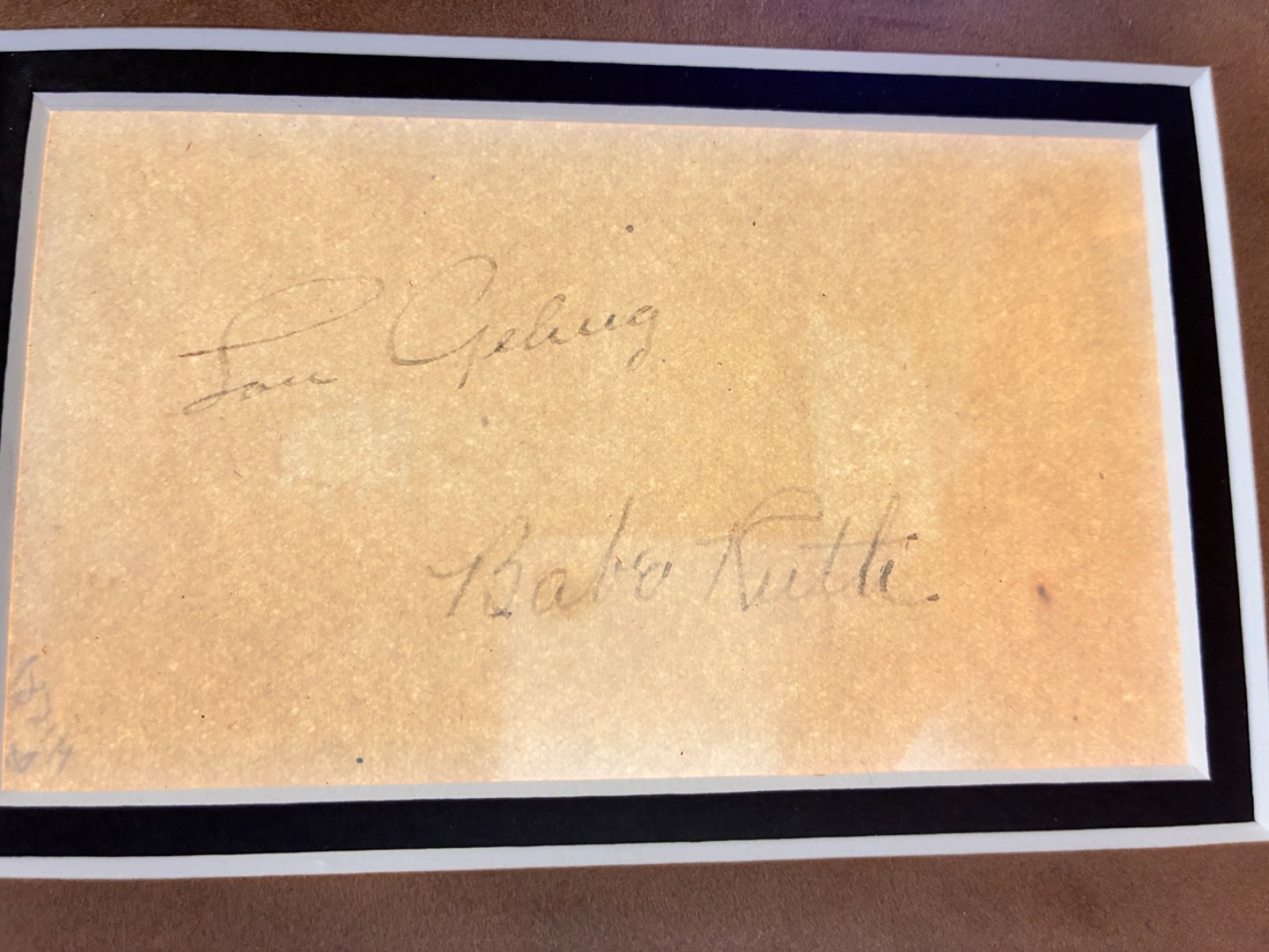 Babe Ruth and Lou Gahrig signed cut