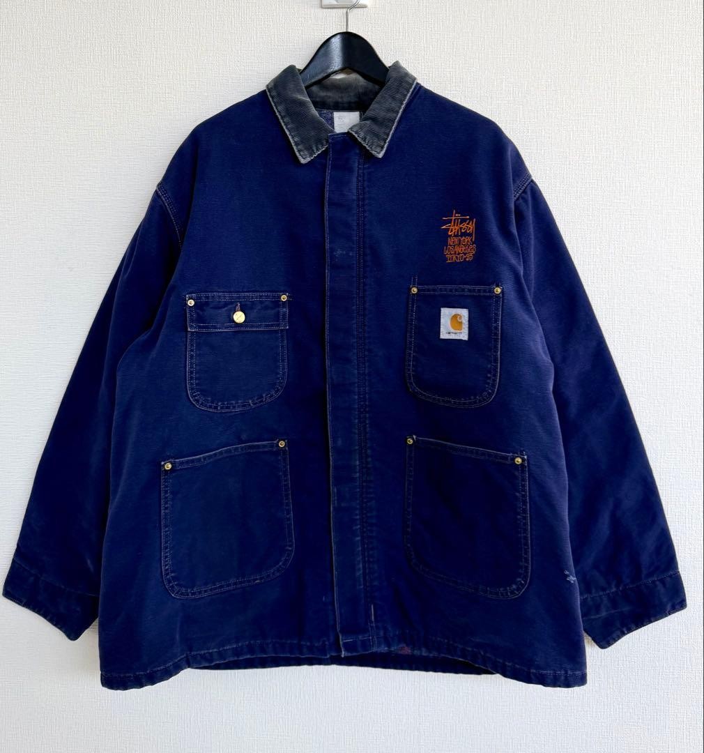 Kunichi Nomura Mysterious 93S Carhartt Stussy Chore Coat 44 Navy Blue Men JPN Li