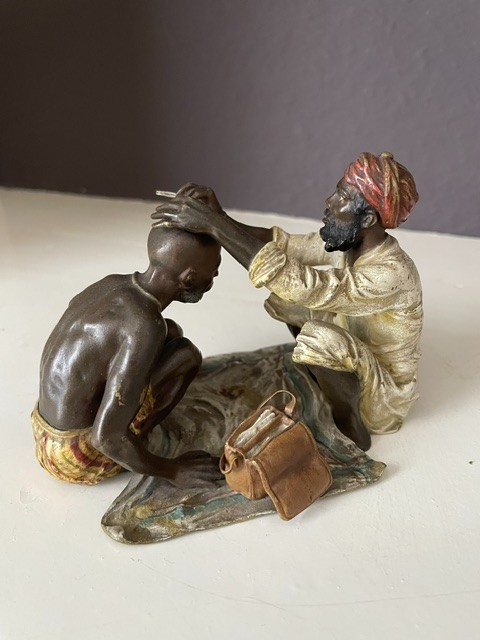 Rare antique cold painted Vienna bronze by or contributed to Franz Bergmann Rare antique cold painted Vienna bronze by or contributed to Franz Bergmann