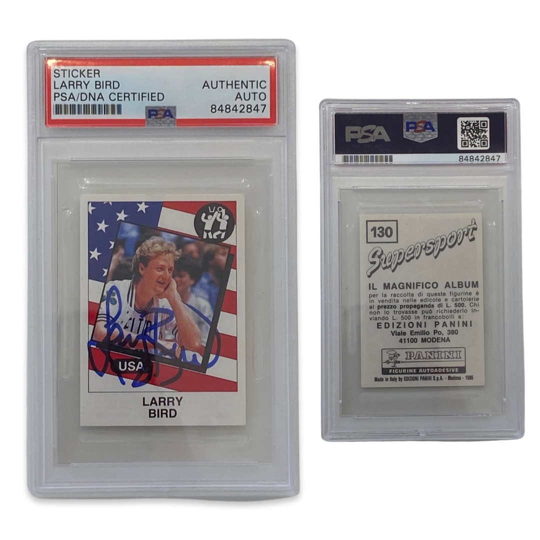 1986 Larry Bird Panini #130 Sticker Autographed PSA Auto Authentic Boston Celtic
