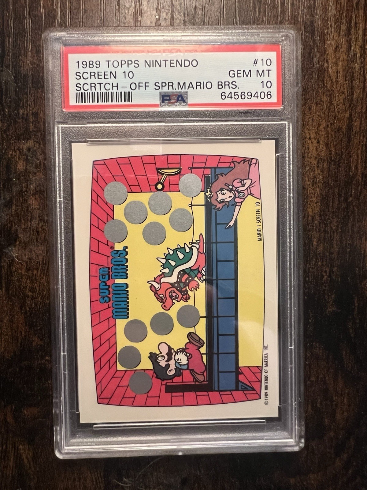 PSA 10 Bowser AND Peach ROOKIE Topps Nintendo 1989 Super Mario Screen 10 ICONIC PSA 10 Bowser AND Peach ROOKIE Topps Nintendo 1989 Super Mario Screen 10 ICONIC