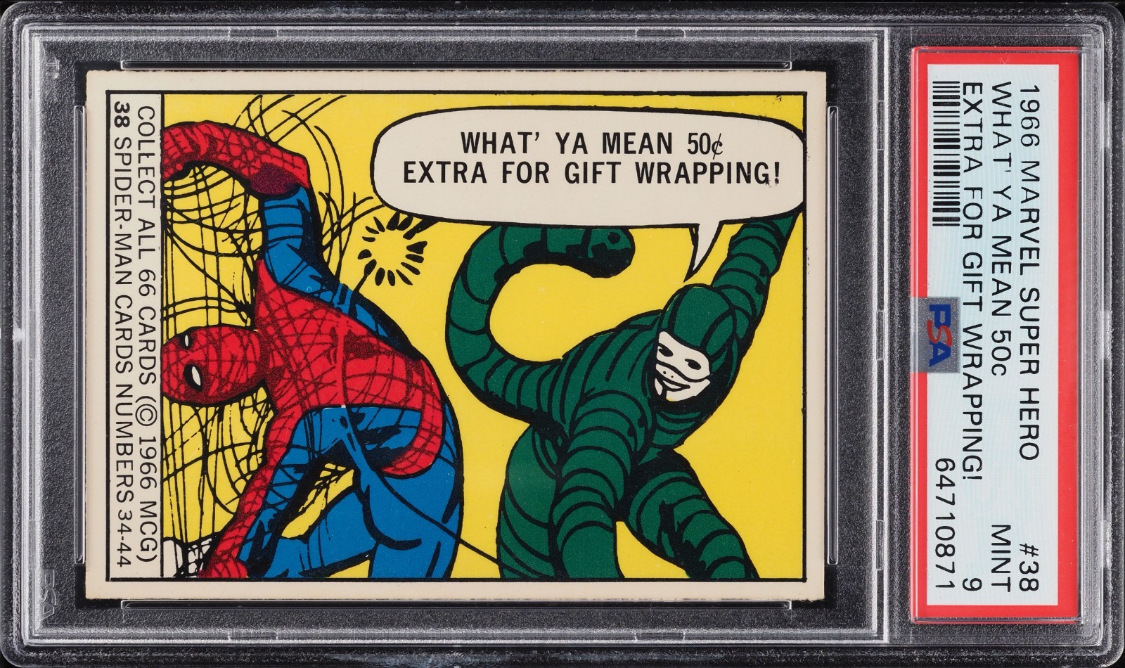 *SPIDER-MAN ROOKIE* PSA 9 1966 Donruss Marvel Superheroes 38 Scorpion Extra Gift *SPIDER-MAN ROOKIE* PSA 9 1966 Donruss Marvel Superheroes 38 Scorpion Extra Gift