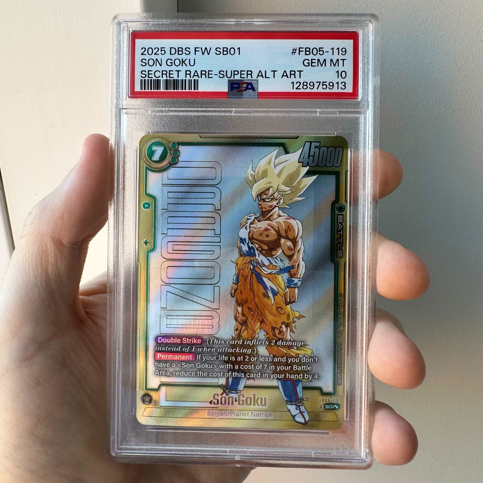 PSA 10 Son Goku SB01 Super Alt Art FB05-119 - Dragon Ball Super Fusion World