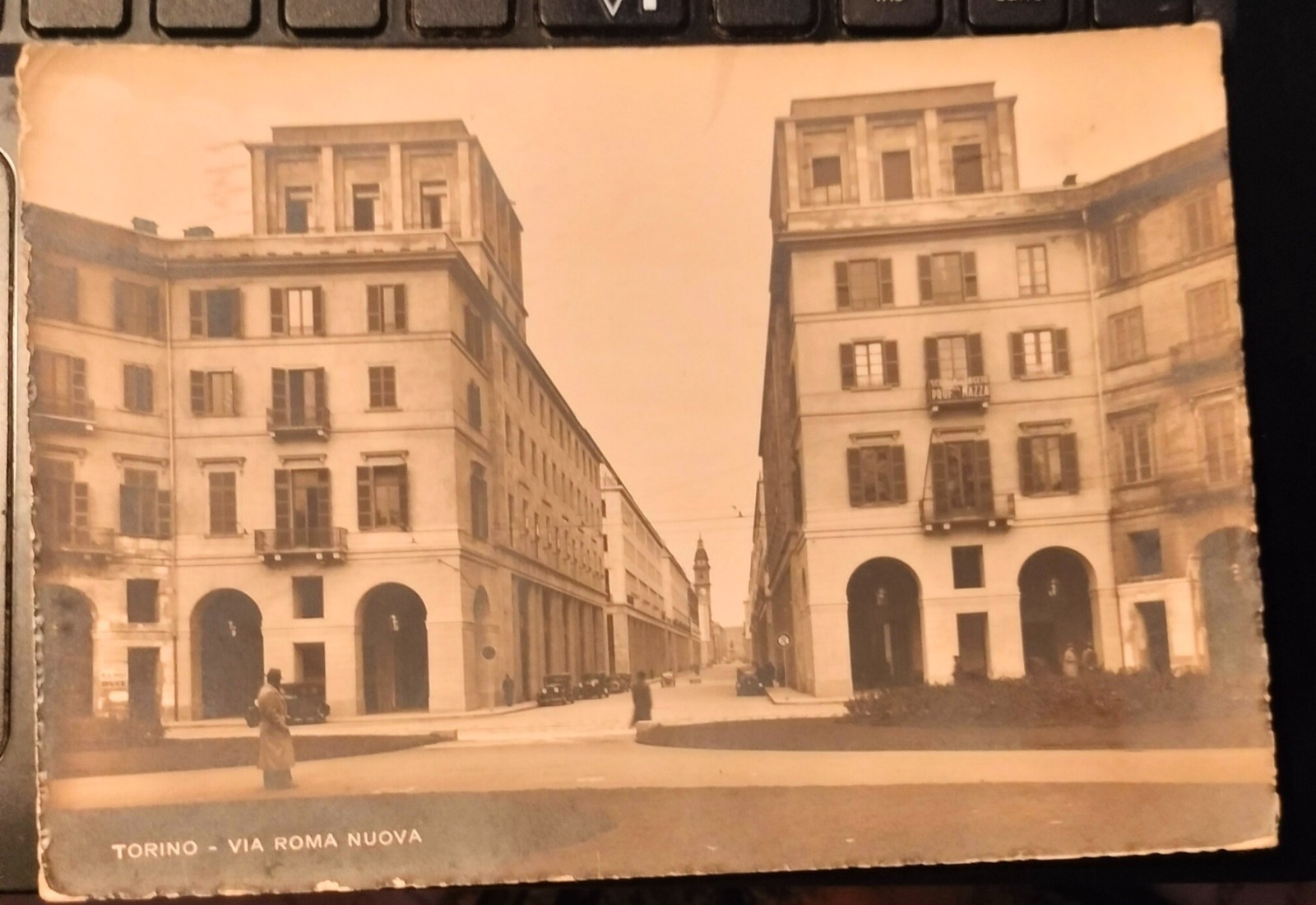 Turin - Via Roma Nuova - travelled postcard B/W 1938