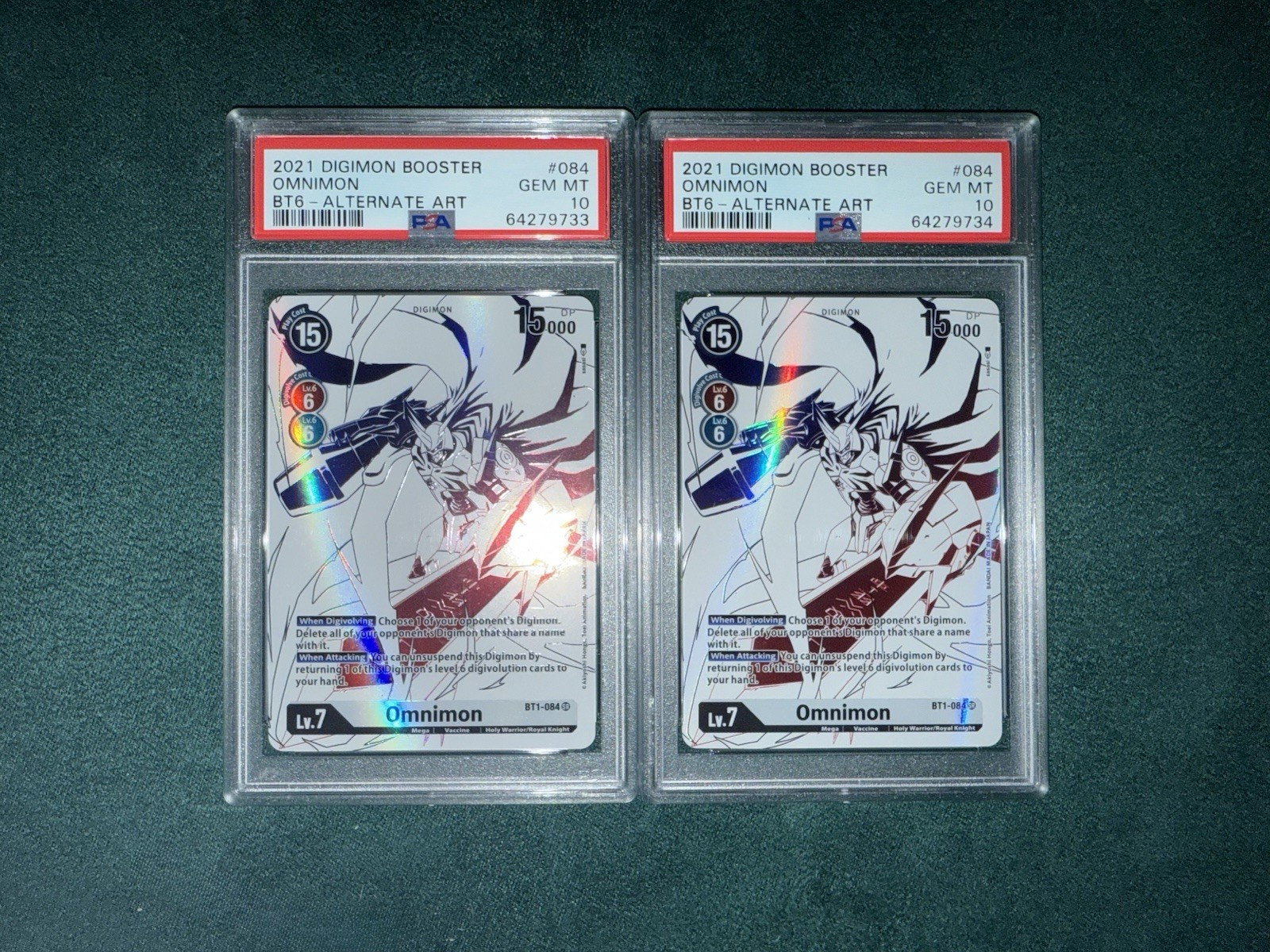 SEQUENTIAL PAIR DIGIMON BT6 Alt Art Ghost Rare Omnimon PSA 10 Double Diamond