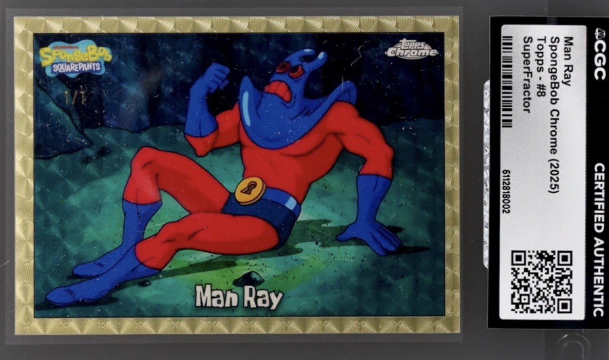 2025 Topps Chrome SpongeBob Man Ray Superfractor 1/1 #8