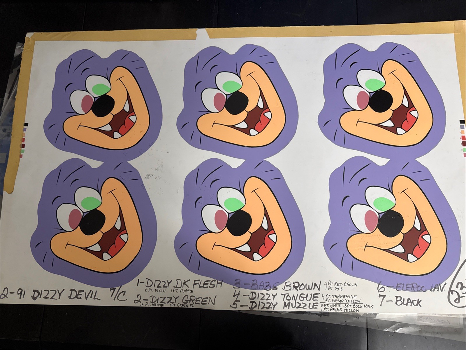 Dizzy Devil Tiny Toon Adventures Toons Animation Halloween Mask Production Art