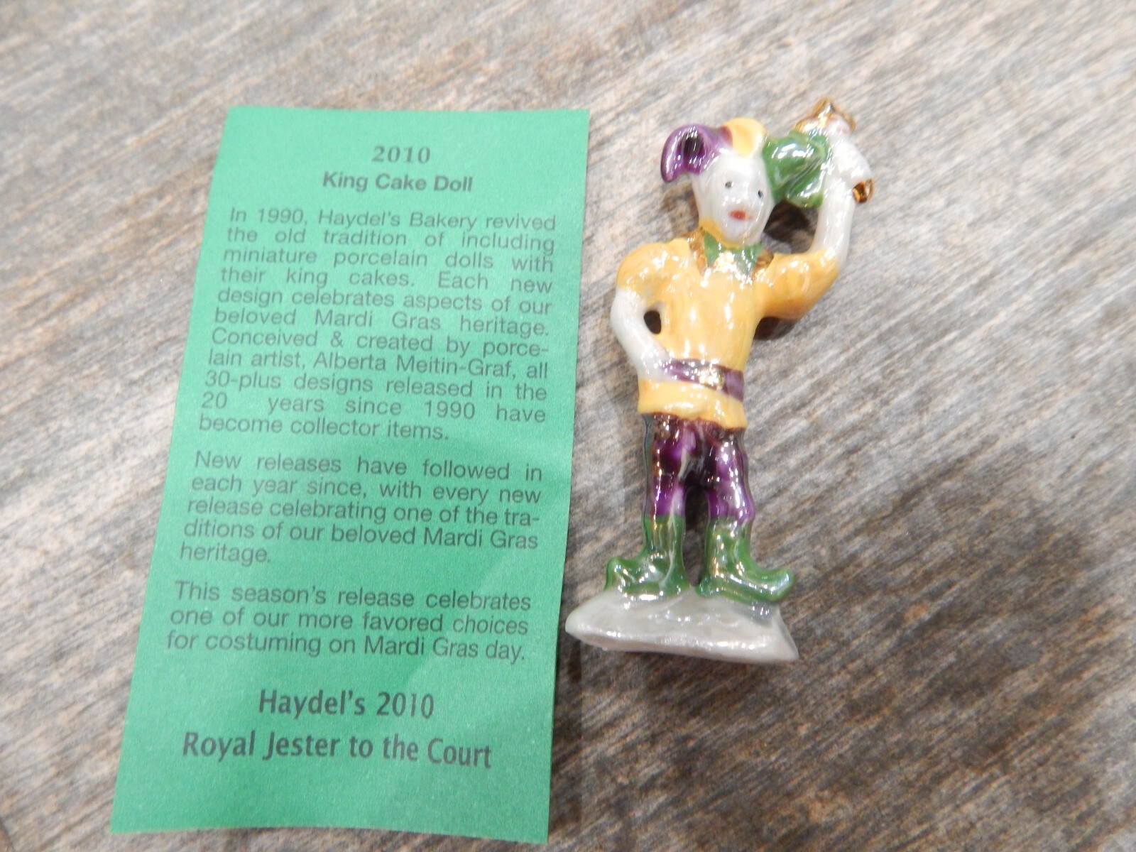 NEW Haydel's Artist Proof King Cake Doll 2010 Royal Jester to the Court NOLA