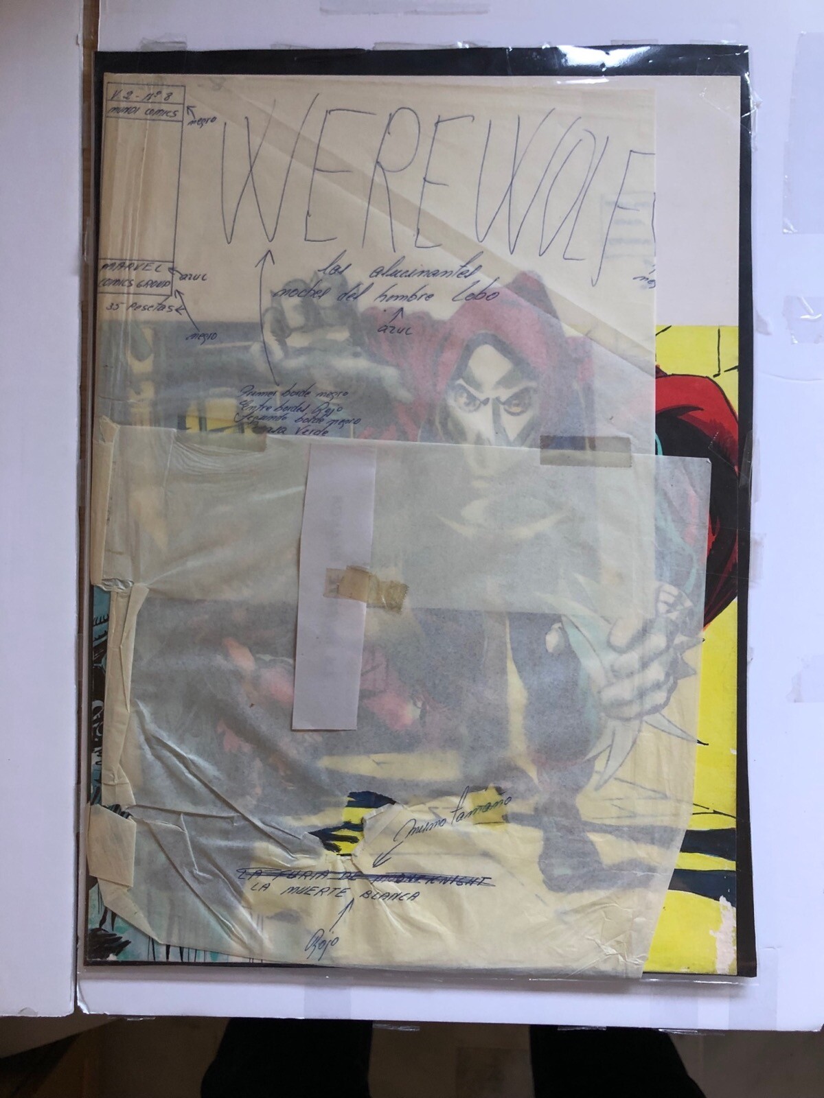 ORIGINAL COMIC ART COVER Werewolf #32 #8 MOON KNIGHT 1st Spain MUST READ ORIGINAL COMIC ART COVER Werewolf #32 #8 MOON KNIGHT 1st Spain MUST READ