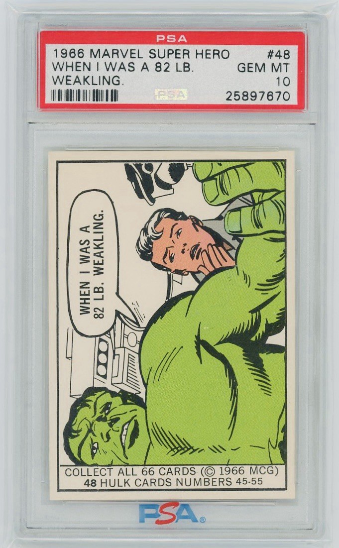 1966 Marvel Super Heroes #48 Hulk When I Was A 82lb Weakling PSA 10 Gem Mint 1966 Marvel Super Heroes #48 Hulk When I Was A 82lb Weakling PSA 10 Gem Mint
