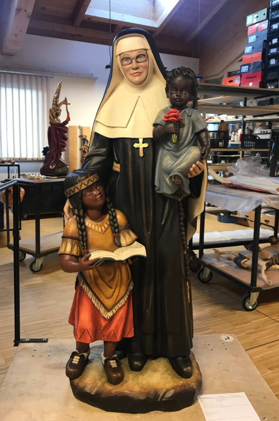 St. Katherine Drexel Hand Carved + Painted Italian Wood Statue 47 St. Katherine Drexel Hand Carved + Painted Italian Wood Statue 47