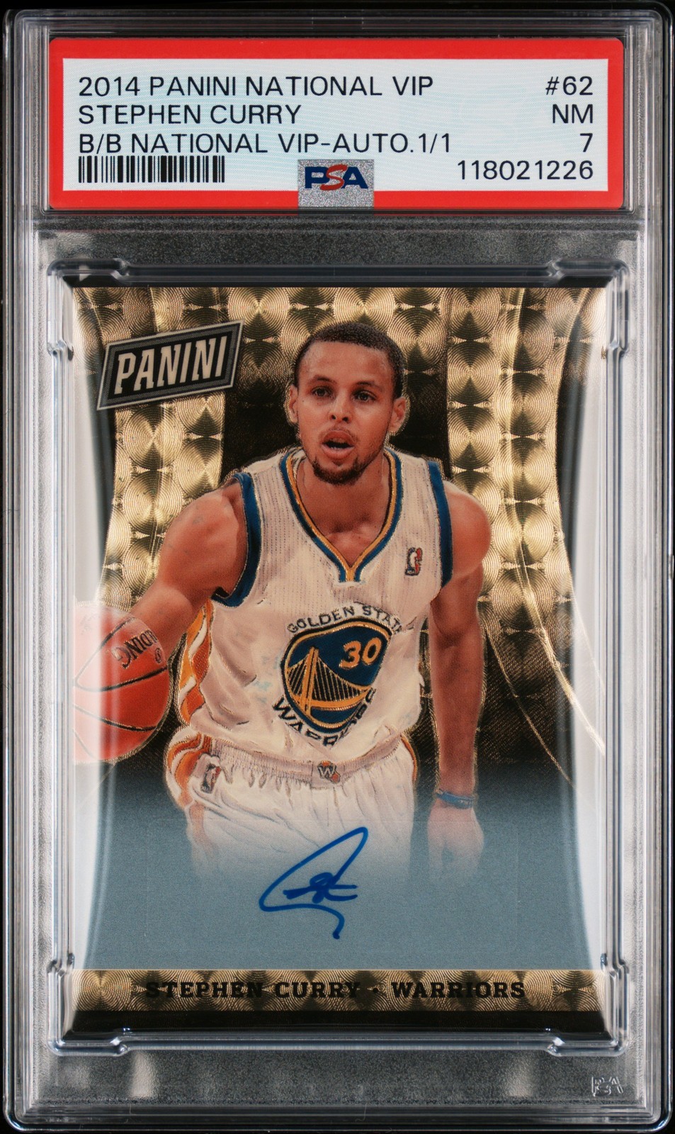 PANINI NATIONAL CONVENTION BLACK BOXES VIP NATIONAL VIP STEPHEN CURRY 1/1 PSA 7