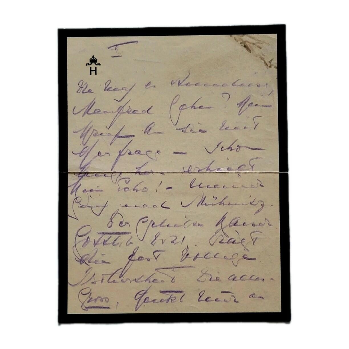 Empress Hermine Signed Royal Letter to Manfred von Richthofen Kaiser Wilhelm II