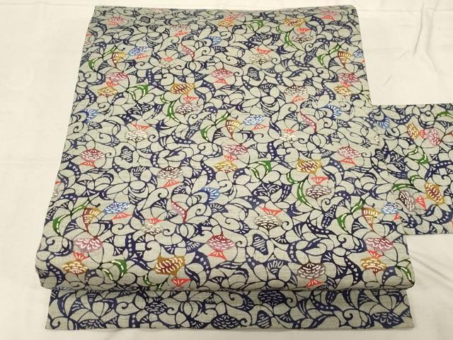 Heiwaya Kimono 9-inch Nagoya Obi Ryukyu Bingata Pongee Unused