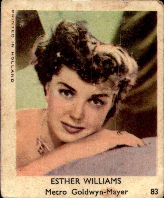 Card Klene Val Gum Bubble gum actors Amsterdam 1954 # 83 ESTHER WILLIAMS