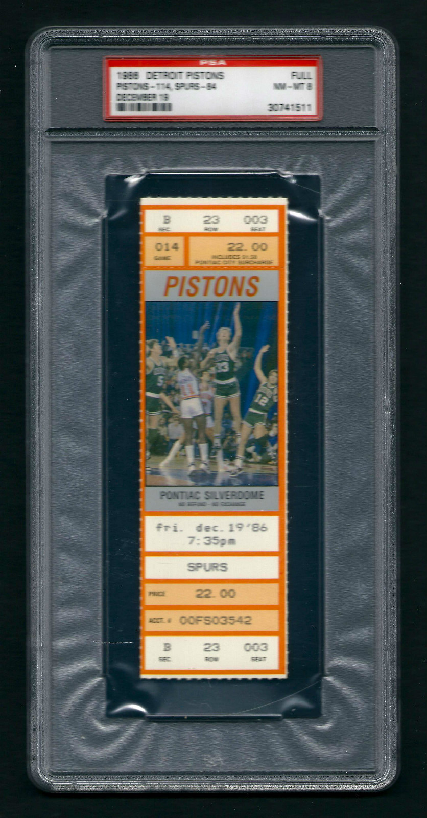 PSA 8 1986 UNUSED NBA BASKETBALL TICKET LARRY BIRD ISIAH THOMAS BILL WALTON PSA 8 1986 UNUSED NBA BASKETBALL TICKET LARRY BIRD ISIAH THOMAS BILL WALTON