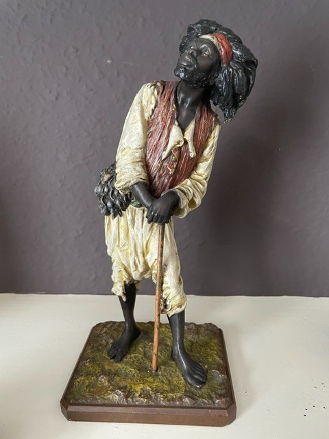 Antique cold painted Vienna bronze by or attributed to Franz Bergmann Antique cold painted Vienna bronze by or attributed to Franz Bergmann